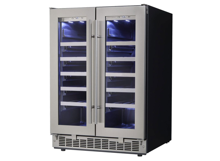 Silhouette by Danby Napa 4.7 Cu. Ft. French Door Wine Cooler 24-Inch Wide in Stainless Frame - DWC047D1BSSPR