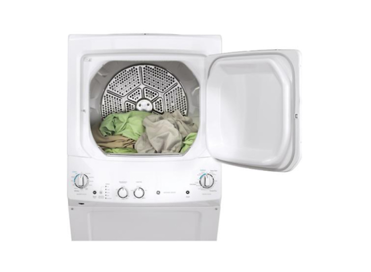 GE Unitized Spacemaker 27" White Stack Washer With Electric Dryer - GUD27ESSMWW