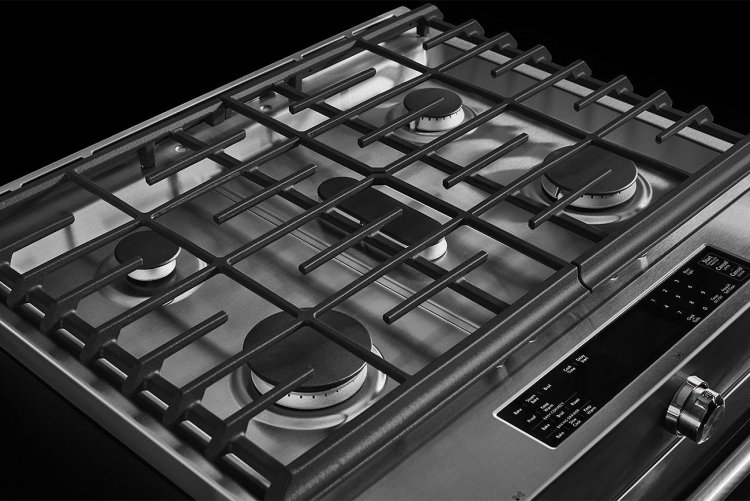 Large image of KitchenAid ADA 30" Stainless Steel Slide-In Convection Gas Range With Baking Drawer