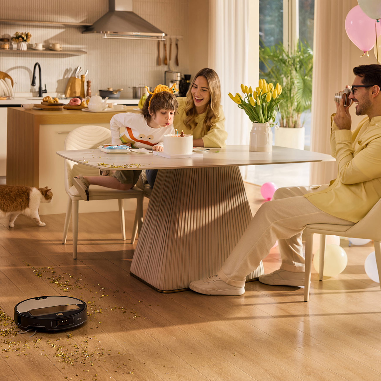 Lifestyle View of Robot Vacuum in Kitchen