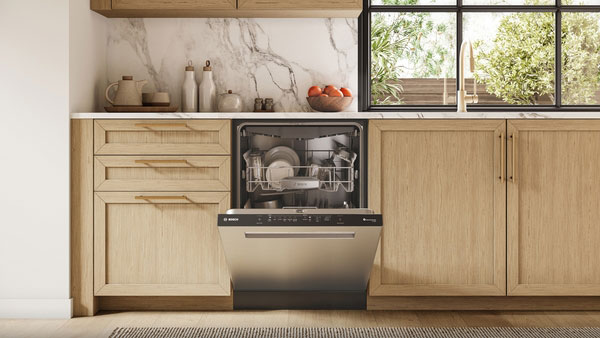 Lifestyle Slightly Open view of Bosch Dishwasher