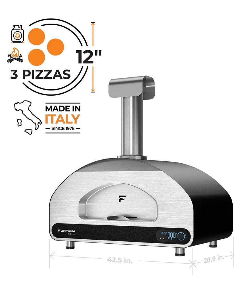 Angled View of Pizza Oven Dimensions