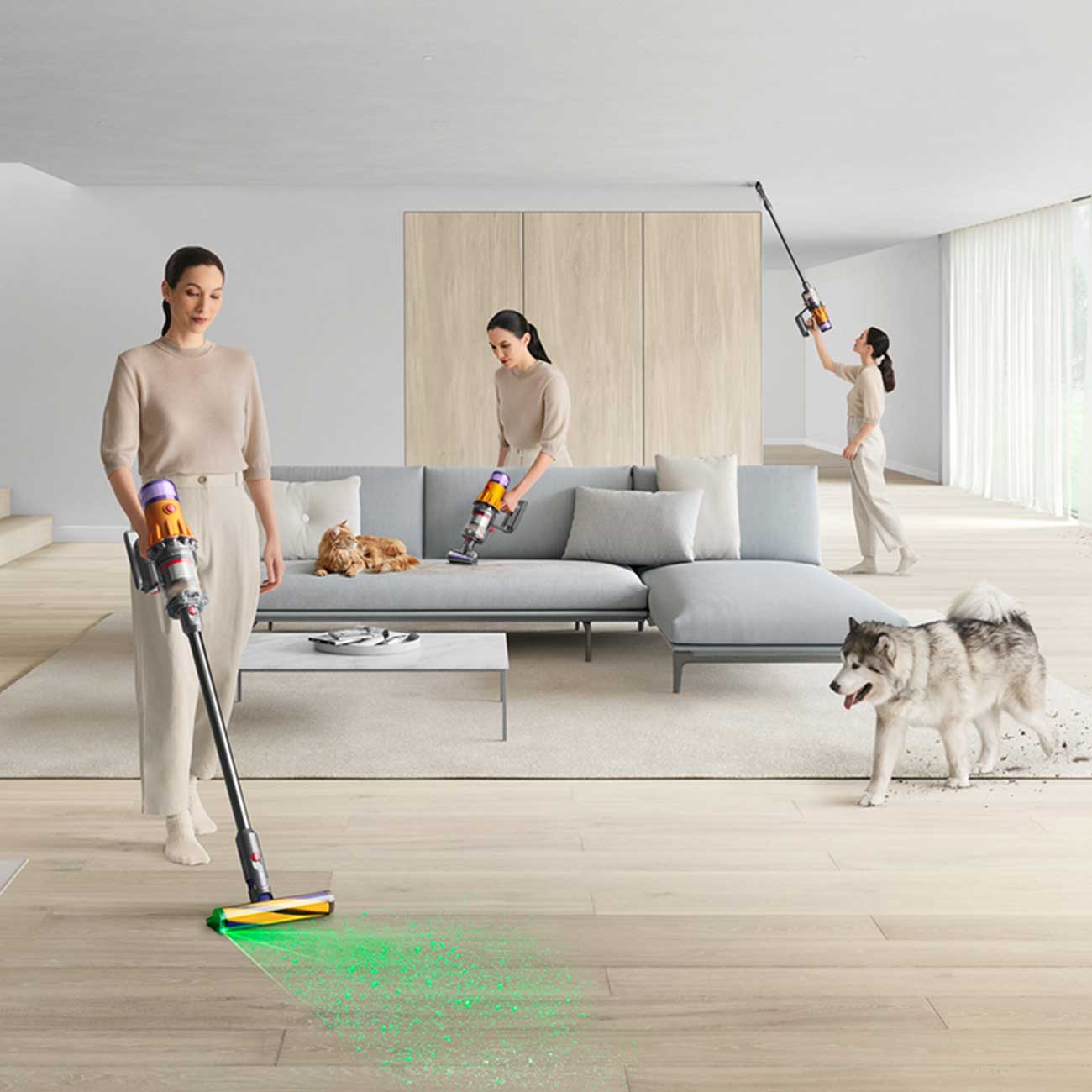 3 Types of Cleaning Settings of V12Detect Slim Stick Vacuum