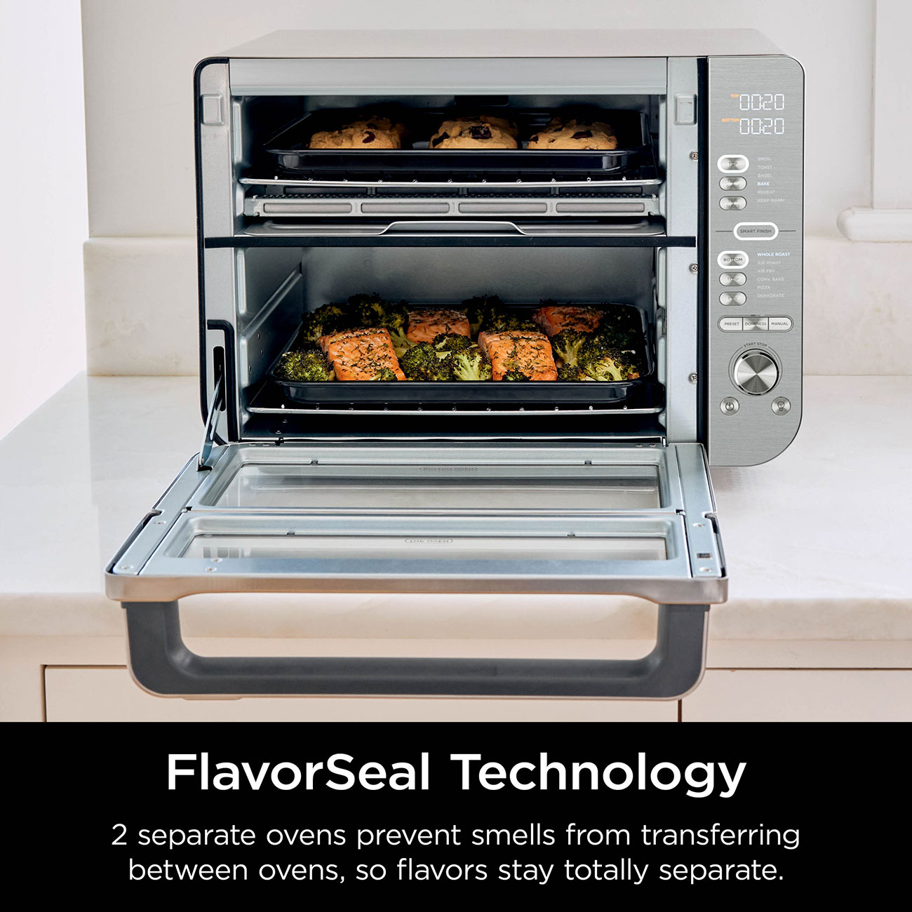 Front View of Ninja Air Fryer FlavorSeal Feature