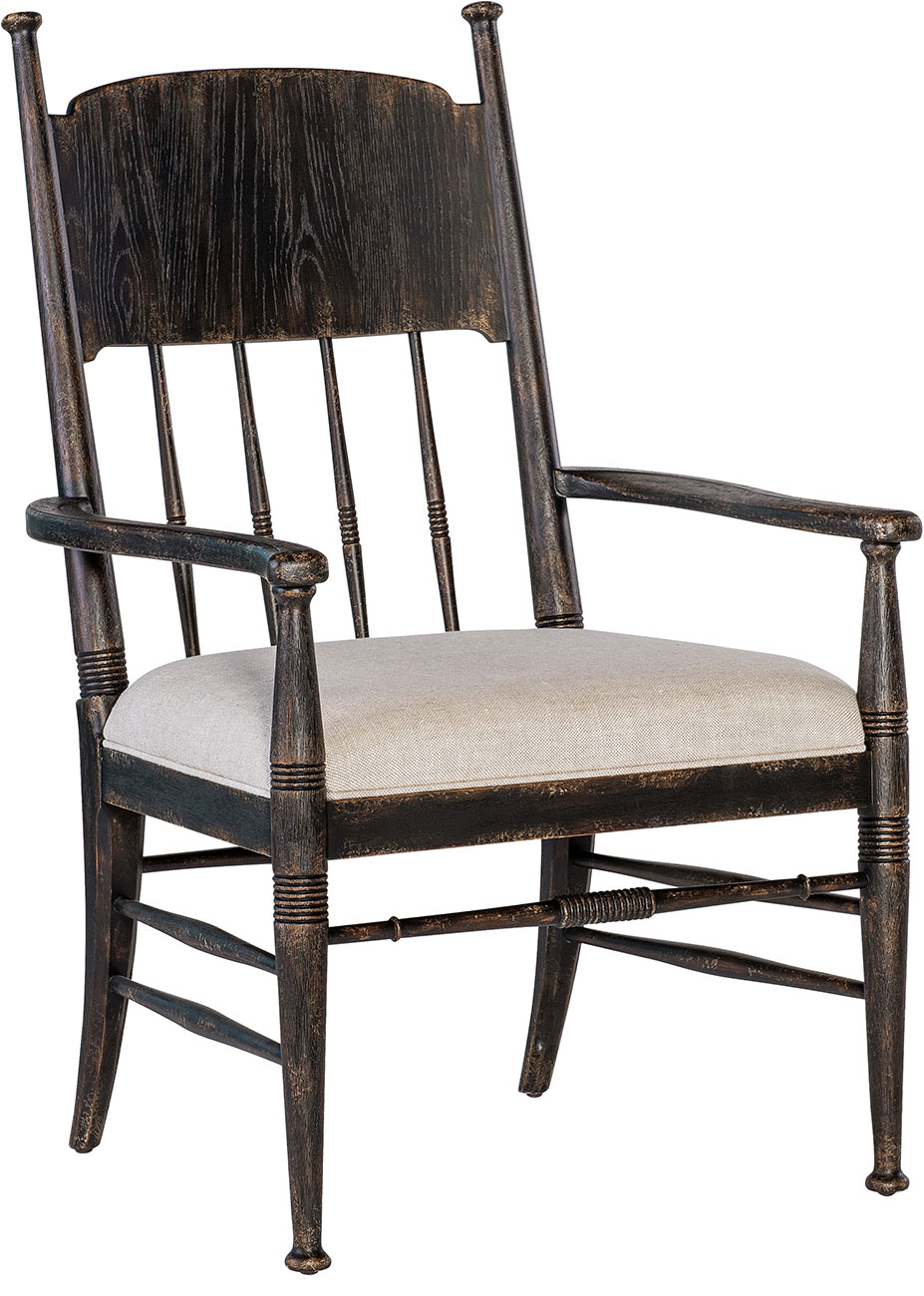 Hooker Furniture Americana Dining Arm Chair in Americana Molasses | Biscuit Fabric