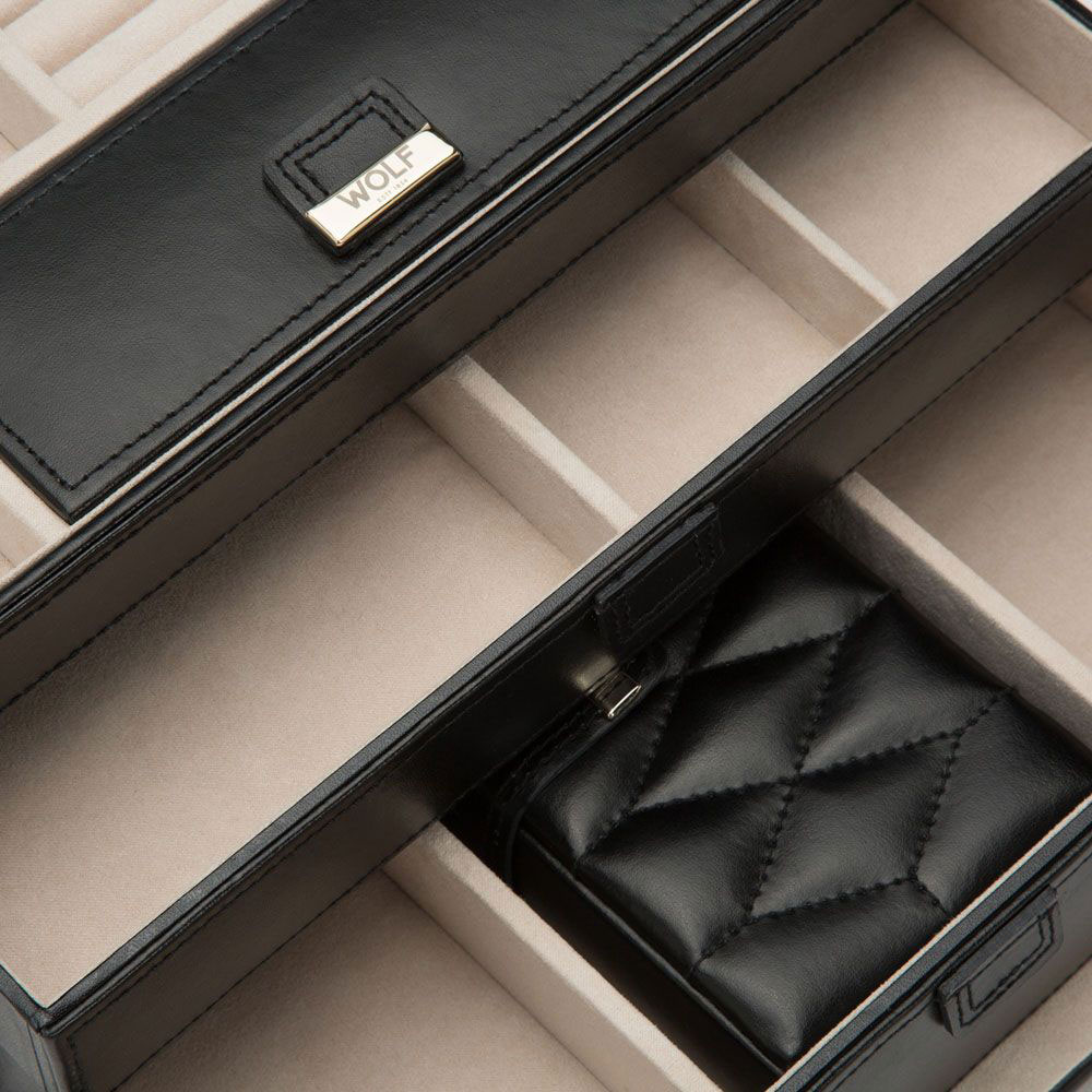 Close up of Wolf 1834 Caroline Jewelry Case interior