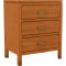 Archbold Furniture 2 West Wide Nightstand with 3 Drawers in Golden Pecan | Pewter