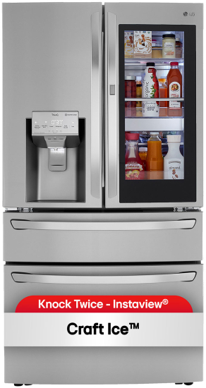 LG 29.5 Cu. Ft. Smart Wi-Fi InstaView Door-In-Door Refrigerator With Craft Ice Maker 36-Inch Wide in PrintProof Stainless Steel - LRMVS3006S