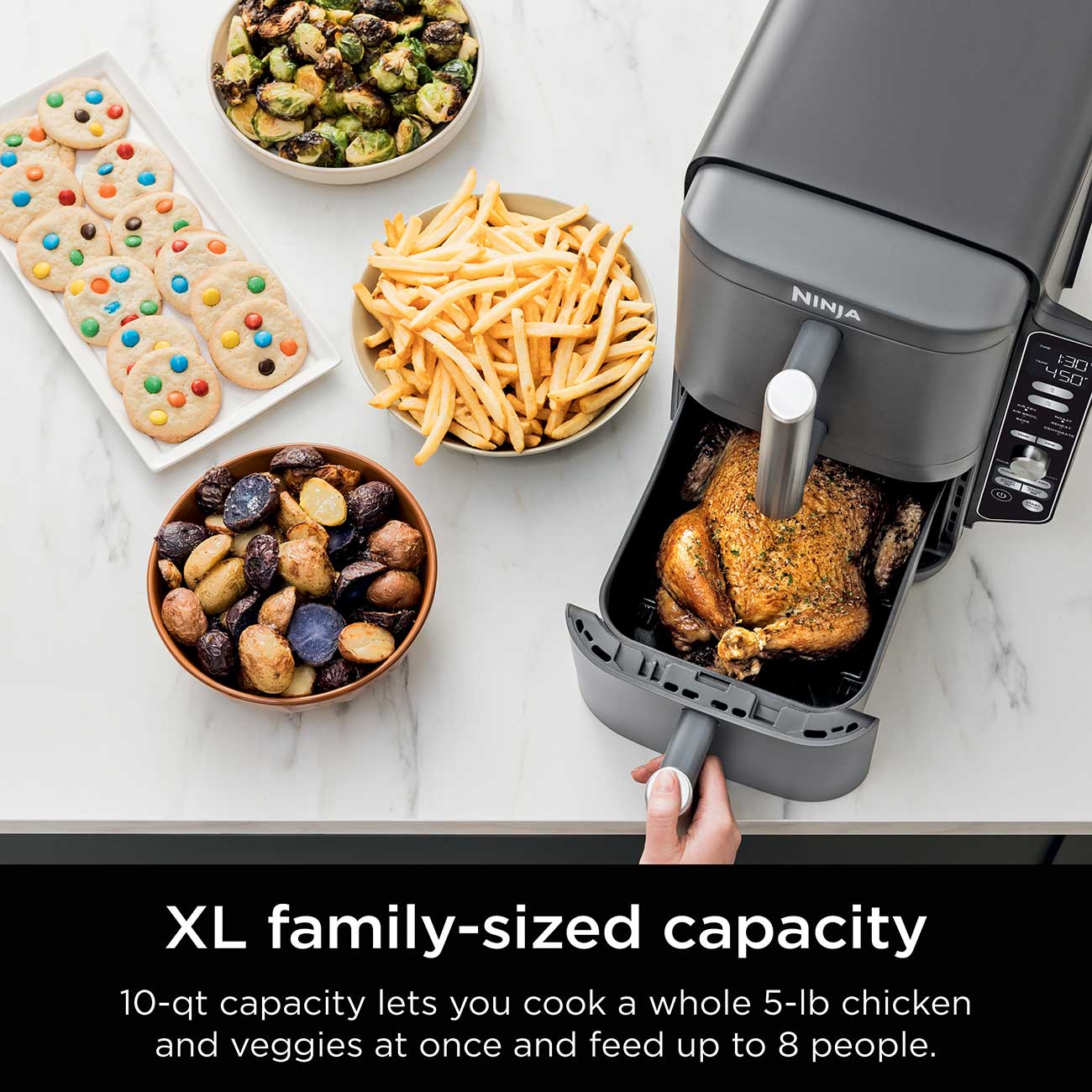DoubleStack XL 2-Basket 10-Qt. Air Fryer XL Capacity DEtail