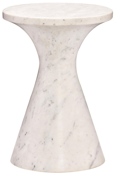 Large image of Bernhardt Isabelle Accent Table in Honed White Marble