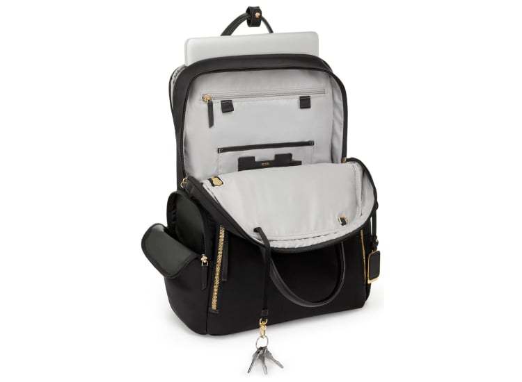 calais leather backpack price in brown in black leather with adjustable shoulder straps and pockets for perfect organization. Tumi Voyageur Leather Calais Backpack