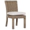 Sunset West Havana Armless Dining Chair in Canvas Flax Sunbrella | Aged Tobacco