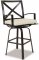 Sunset West La Jolla Swivel Bar Stool in Espresso | Canvas Flex Sunbrella