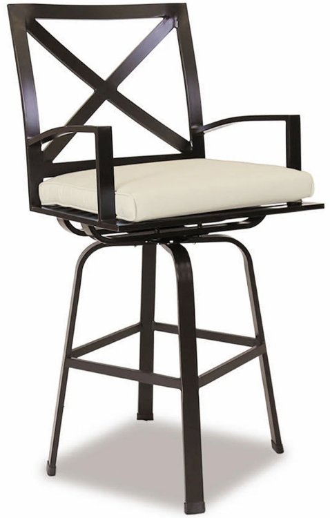 Large image of Sunset West La Jolla Swivel Bar Stool in Espresso | Canvas Flex Sunbrella