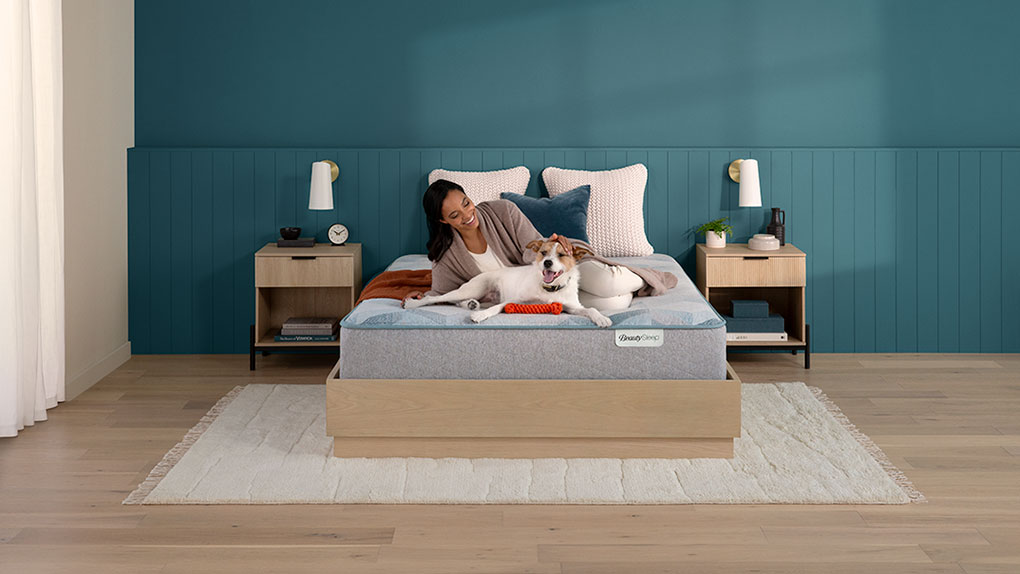 Beautyrest mattress near matching chair