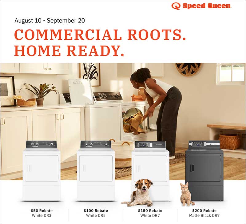 Speed Queen Receive $50 to $200 Rebate with Eligible Dryer Purchase