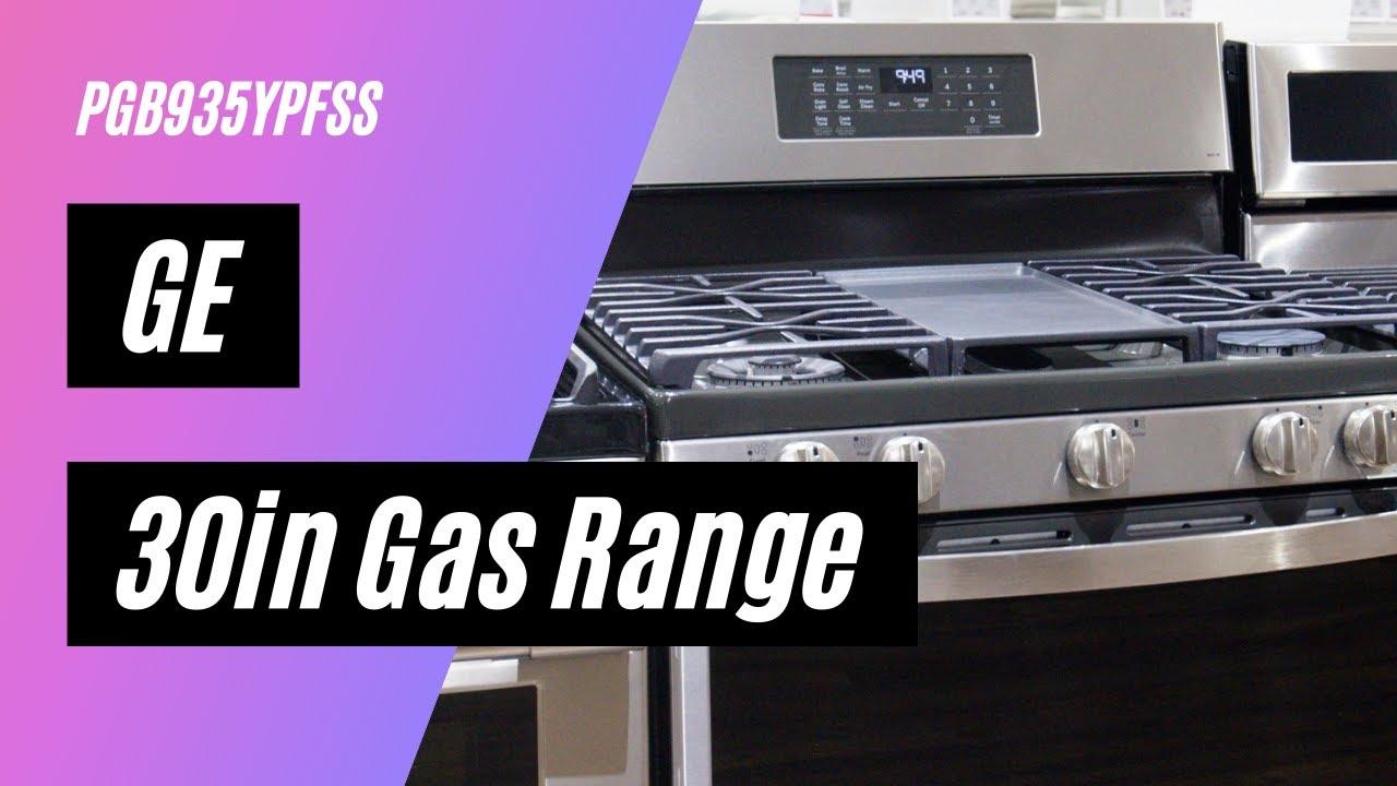 Watch GE 30in Freestanding Gas Range PGB935YPFS