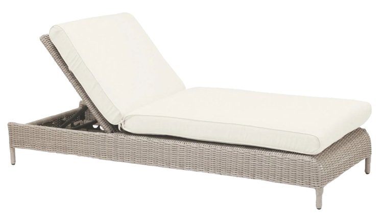 Large image of Sunset West Manhattan Chaise Lounge in Dove Grey | Linen Canvas Sunbrella