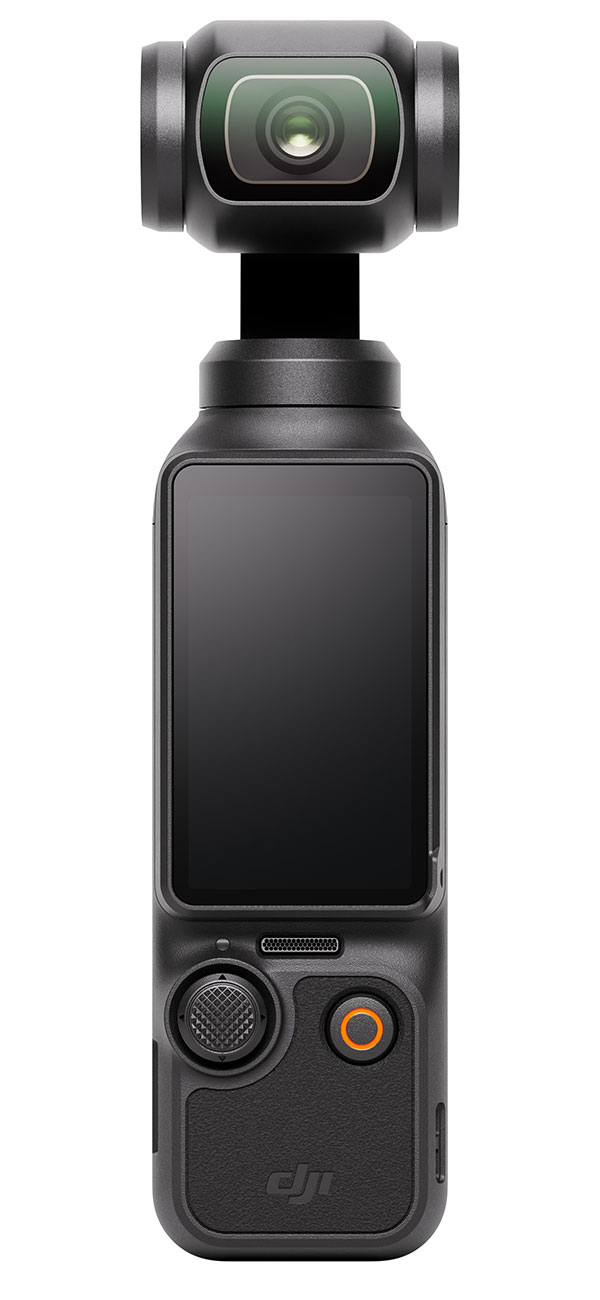 Front view of the DJI Osmo Pocket 3 Gimbal camera in black finish