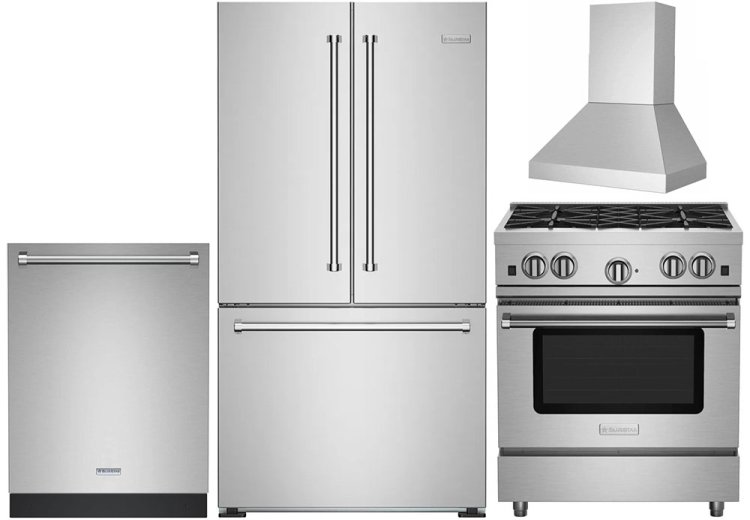 Large image of BlueStar Stainless French Door Refrigerator & Gas Range Package