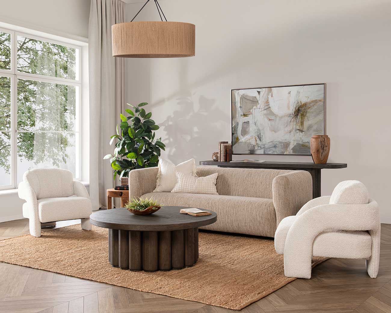 Angle view of Classic Home Coffee Table in living room