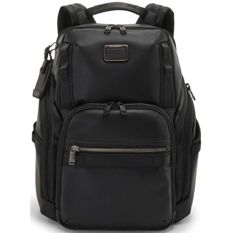 tumi alpha bravo sheppard deluxe backpack black Watch - Brief Pack Laptop Pocket features 2 side zip pockets (one has water TUMI Alpha Bravo Sheppard Deluxe
