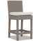 Sunset West Coronado Bar Stool in Driftwood | Canvas Flax Sunbrella