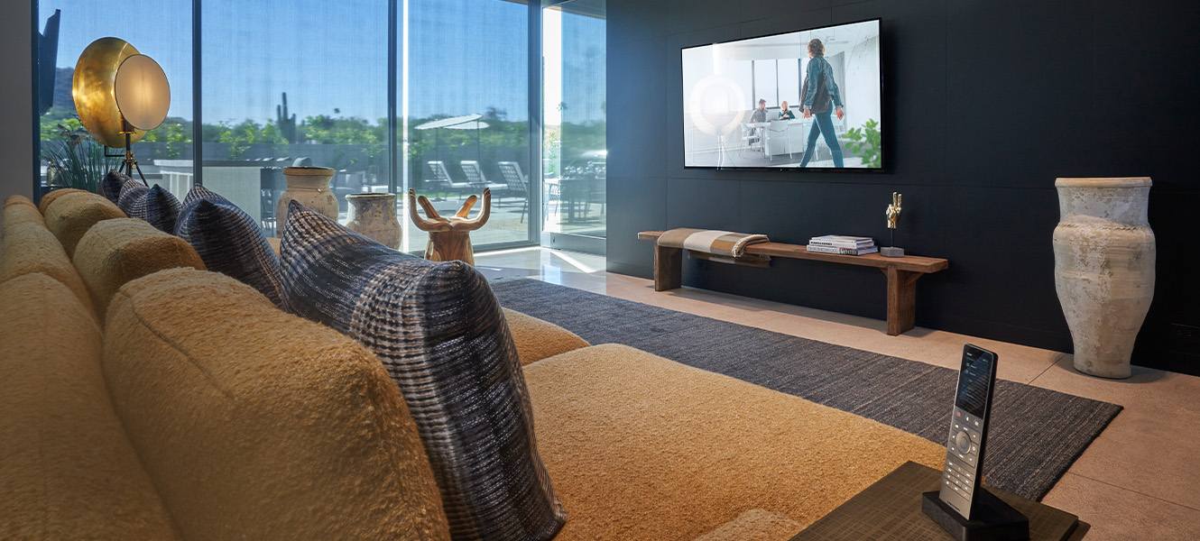 Luxury morning smart home scene