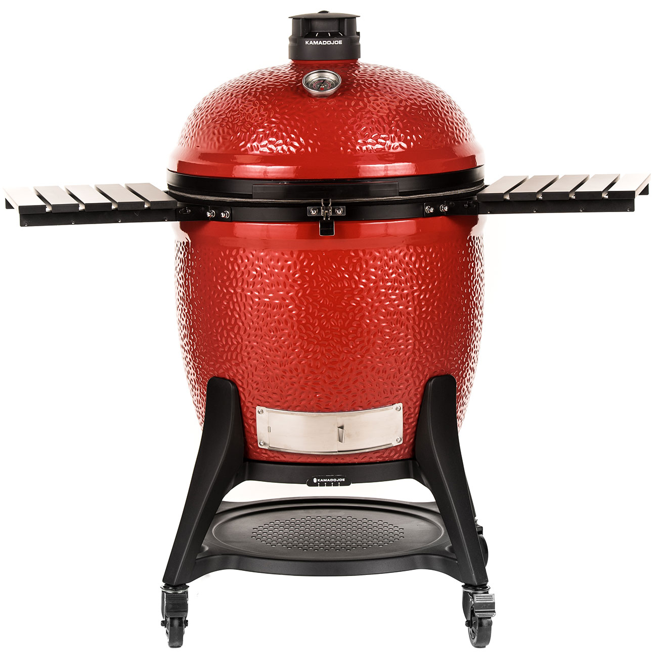 Front of a Kamado Joe Big Joe III 24" Ceramic Grill in Red
