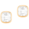 Goshwara Manhattan Cushion Bezel Set Studs with Moon Quartz in 18K Yellow Gold
