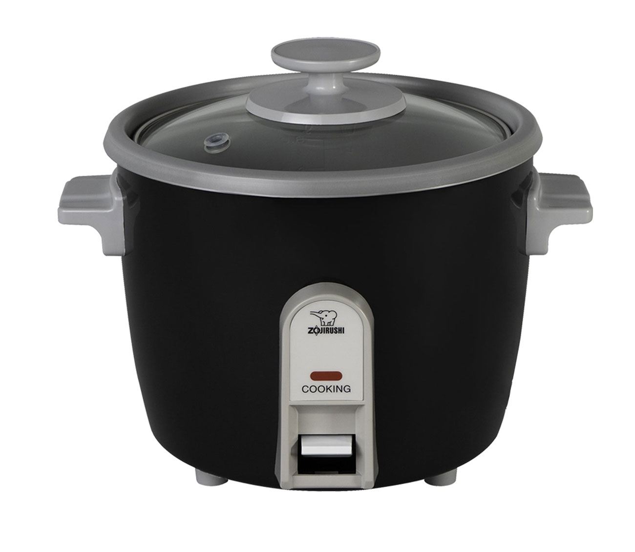 Front View of 3 Cups Rice Cooker in Black