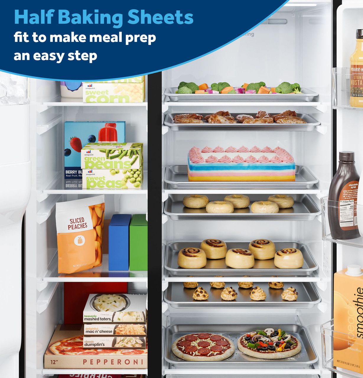 Shelves view of GE Refrigerator