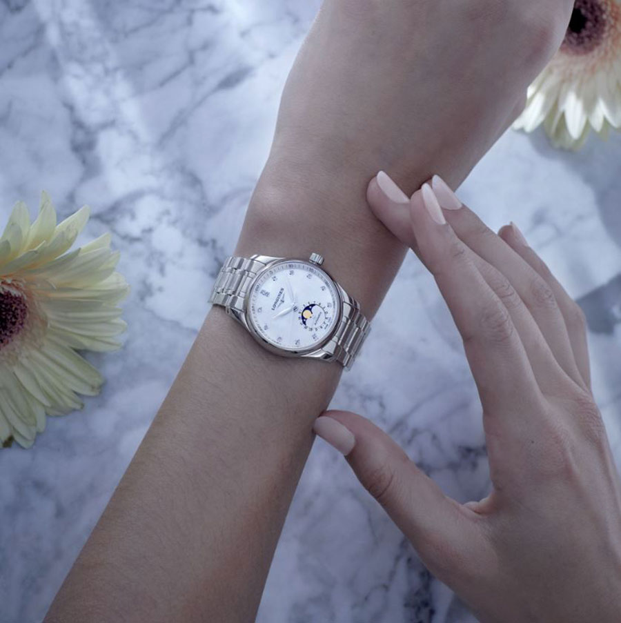 Lifestyle View 1 of the Longines Master Collection Automatic Moonphase Stainless Steel Watch