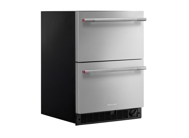 KitchenAid 4.3 Cu. Ft. Undercounter Double-Drawer Refrigerator Freezer 24-Inch Wide in Stainless Steel - KUCT524SSB