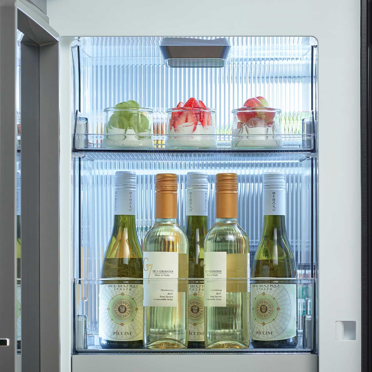 Closeup View of Door Shelf Filled