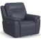 Flexsteel Sawyer Blue/Gray Leather Power Recliner w/ Power Headrest & Lumbar