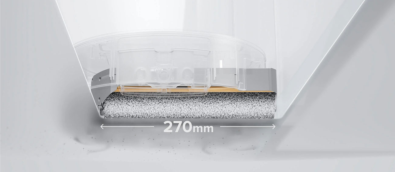 View of Roborock Robot Vacuum roller size