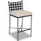 Sunset West Provence Bar Stool in Century Pewter | Canvas Flax Sunbrella