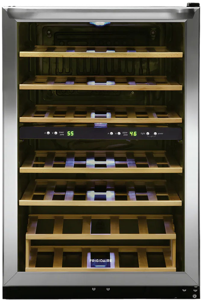 Front of wine cooler with Stainless Frame.