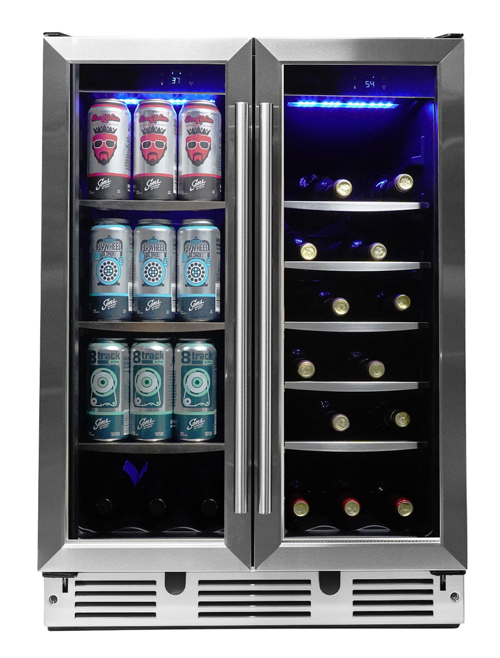 Front View of Danby Beverage Center in Stainless Steel