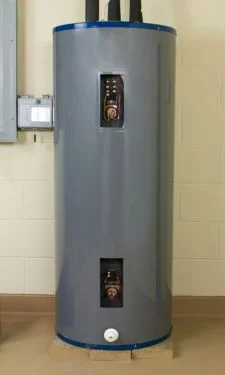 A grey water heater.