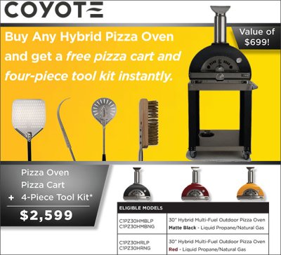 Coyote FREE Pizza Oven Cart + Tool Kit Promo