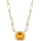 Goshwara Manhattan Pendant with Emerald Cut Bezel Set Citrine in 18K Yellow Gold