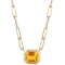 Goshwara Manhattan Pendant with Emerald Cut Bezel Set Citrine in 18K Yellow Gold