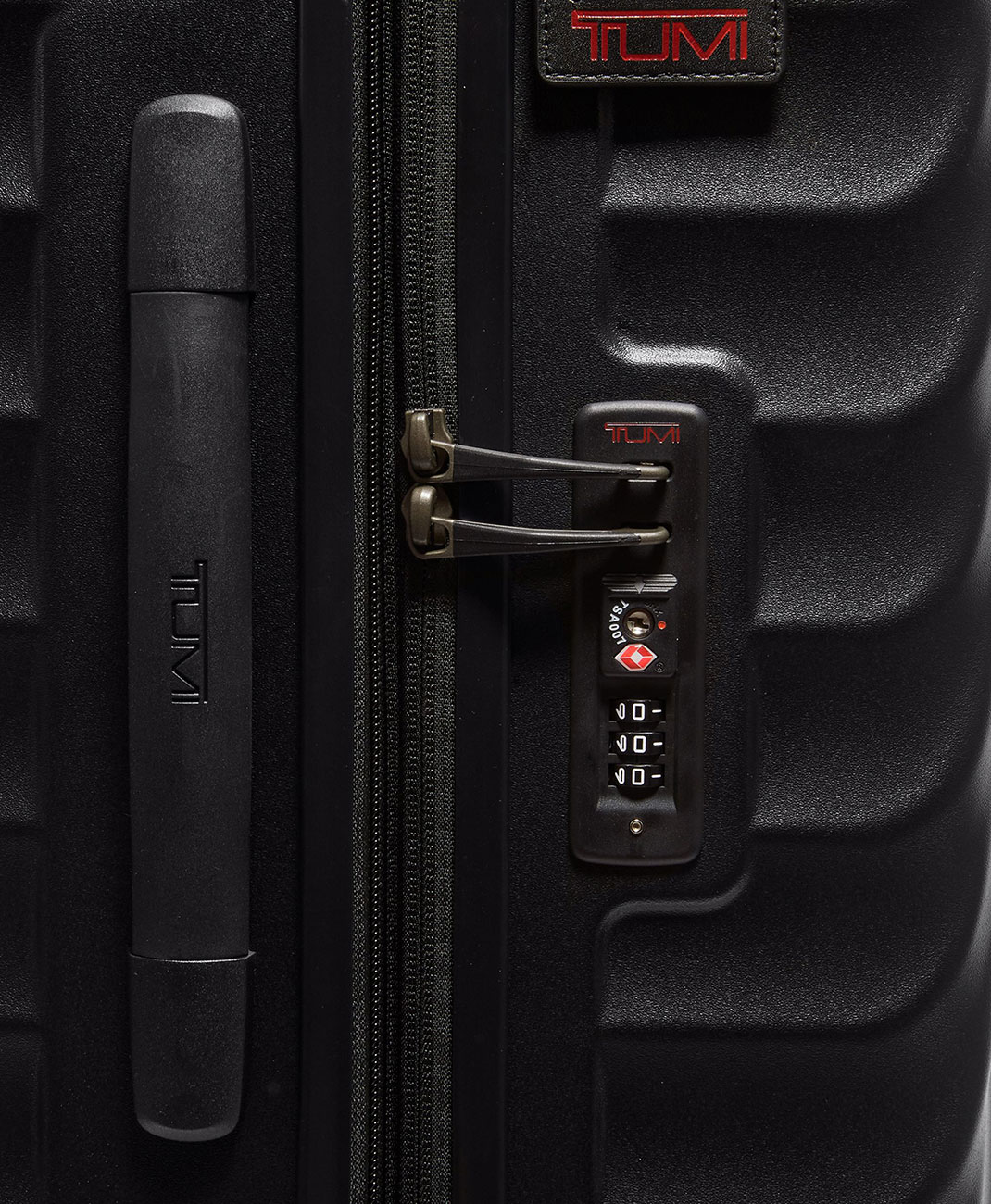 Close up of TUMI Packing Case TSA combination lock