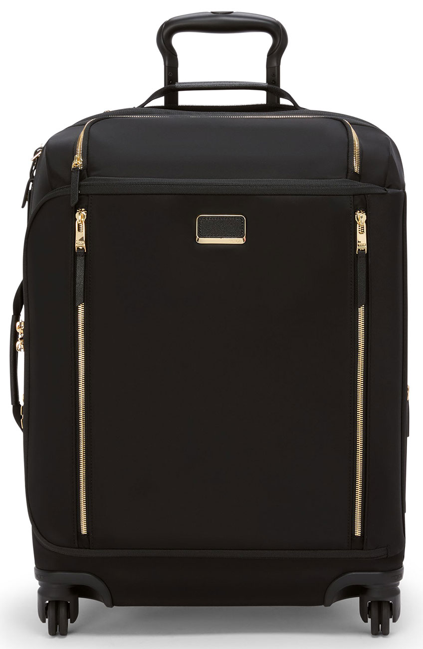 Front view of TUMI Continental Carry-On Expandable in Black and Gold