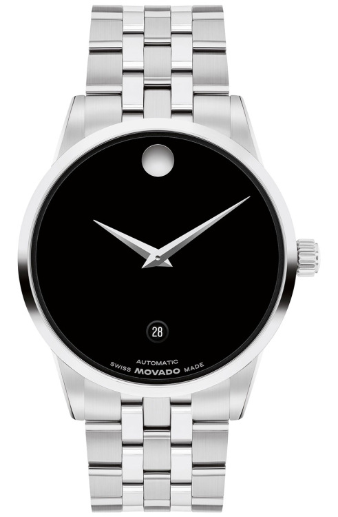 Movado Museum Classic Automatic Blue Dial Leather Strap | New York Jewelers Chicago