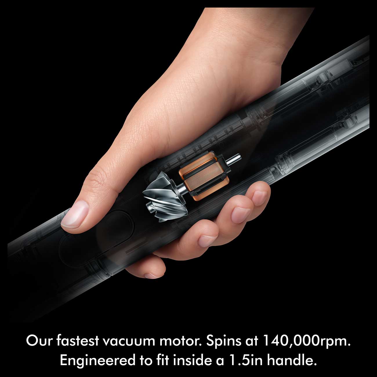 Dyson PencilVac Fluffycones Cordless Stick Vacuum Motor Detail