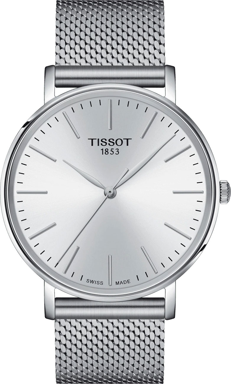 Tissot Everytime Gent Silver Dial & Mesh SS Bracelet Watch, 40mm - T143.410.11.011.00