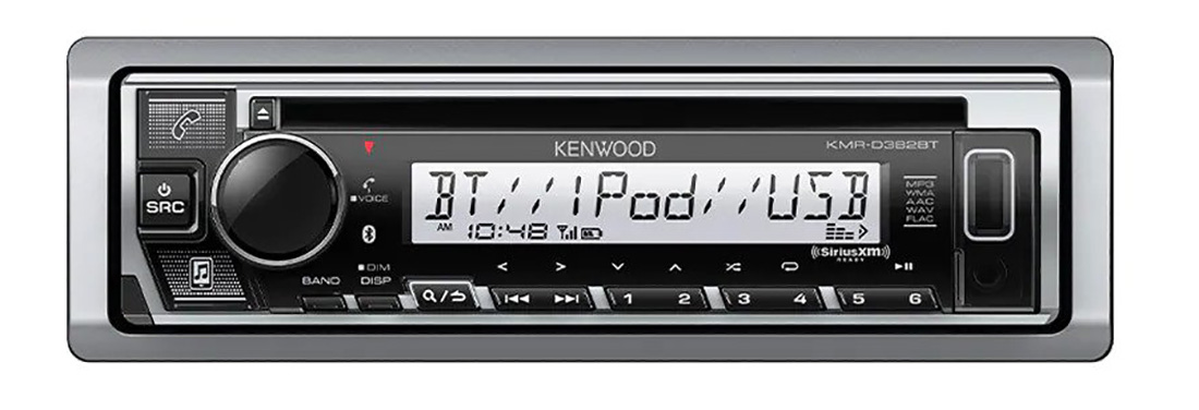 Kenwood Marine/Motorsports CD-Receiver with Bluetooth & Conformal Coating (OPEN BOX) - KMR-D382BTOB